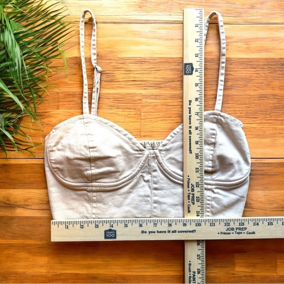 AMUSE SOCIETY Beige Cream Bustier Crop Top – Size M - Picture 5 of 11
